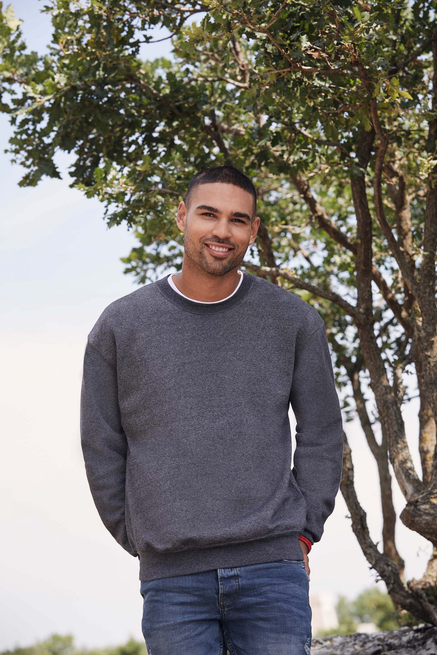 sudadera hombre cuello redondofruit of the loom