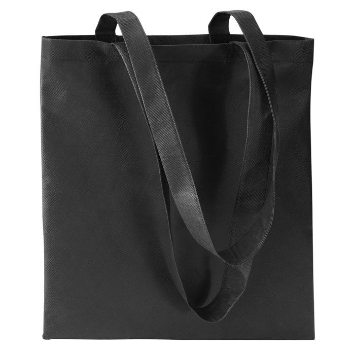 bolso negro bolso de tela para la compra con publicidad personalizadas