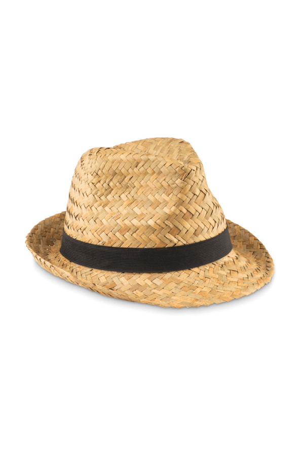 sombrero negro sombrero paja natural para publicidad empresas